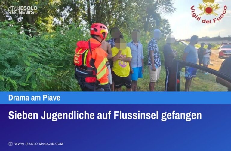 Sieben Jugendliche auf Flussinsel gefangen