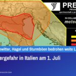 Unwettergefahr in Italien am 1. Juli